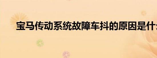 宝马传动系统故障车抖的原因是什么？