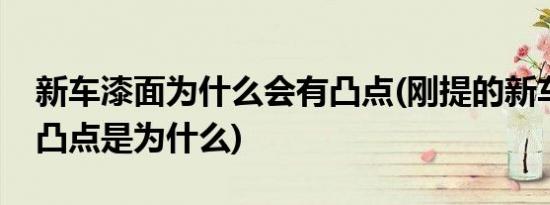 新车漆面为什么会有凸点(刚提的新车车漆有凸点是为什么)