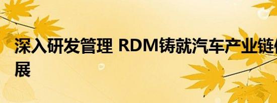 深入研发管理 RDM铸就汽车产业链信息化发展