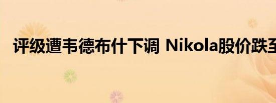 评级遭韦德布什下调 Nikola股价跌至新低