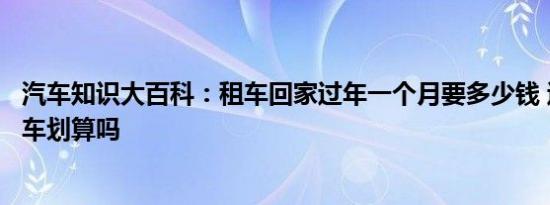 汽车知识大百科：租车回家过年一个月要多少钱 过年回家租车划算吗