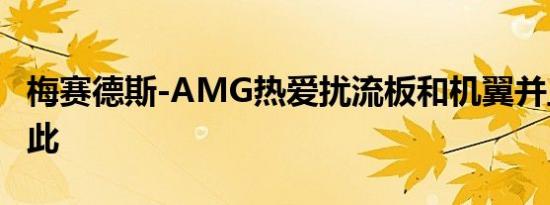 梅赛德斯-AMG热爱扰流板和机翼并且始终如此