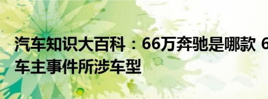 汽车知识大百科：66万奔驰是哪款 66万奔驰车主事件所涉车型