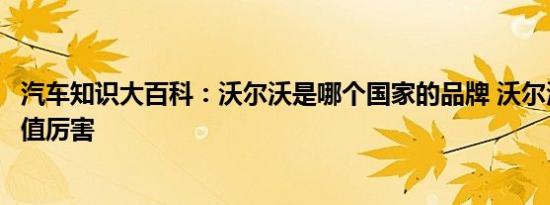 汽车知识大百科：沃尔沃是哪个国家的品牌 沃尔沃为什么贬值厉害