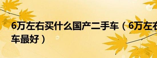 6万左右买什么国产二手车（6万左右买什么车最好）