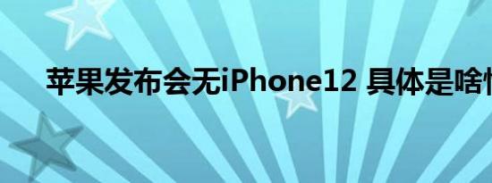 苹果发布会无iPhone12 具体是啥情况