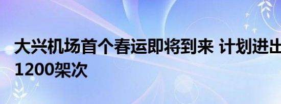 大兴机场首个春运即将到来 计划进出港航班11200架次