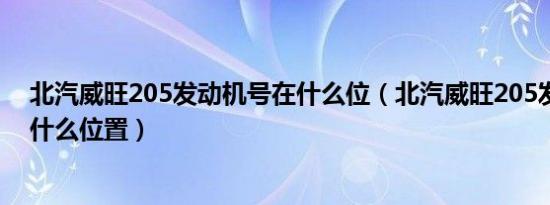 北汽威旺205发动机号在什么位（北汽威旺205发动机号在什么位置）