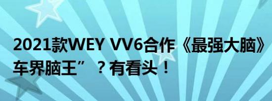 2021款WEY VV6合作《最强大脑》，挑战“车界脑王”？有看头！