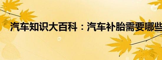 汽车知识大百科：汽车补胎需要哪些工具