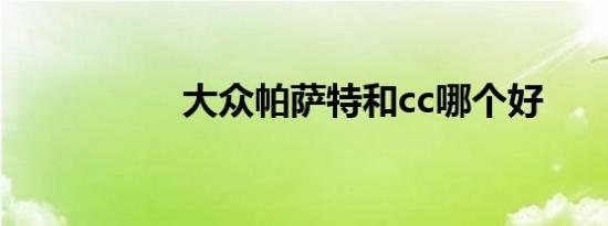 大众帕萨特和cc哪个好