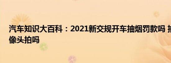 汽车知识大百科：2021新交规开车抽烟罚款吗 抽烟开车摄像头拍吗