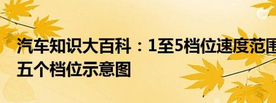 汽车知识大百科：1至5档位速度范围 手动挡五个档位示意图