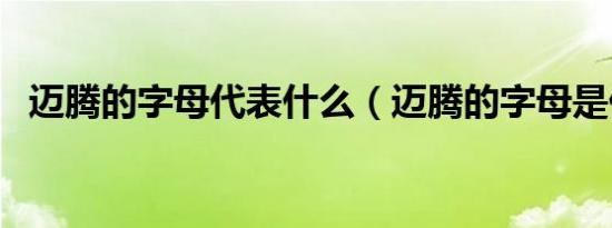 迈腾的字母代表什么（迈腾的字母是什么）