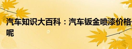 汽车知识大百科：汽车钣金喷漆价格一般多少呢