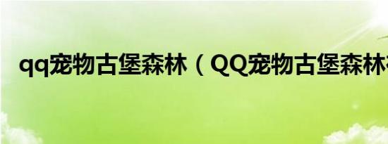 qq宠物古堡森林（QQ宠物古堡森林在哪）