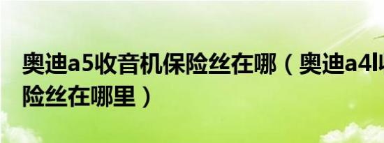 奥迪a5收音机保险丝在哪（奥迪a4l收音机保险丝在哪里）