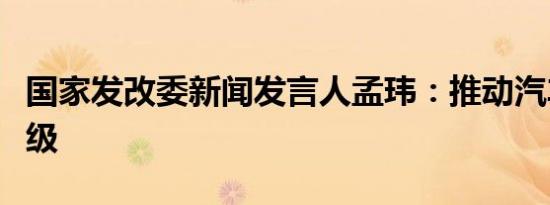 国家发改委新闻发言人孟玮：推动汽车转型升级