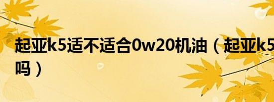 起亚k5适不适合0w20机油（起亚k5是b级车吗）