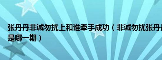 张丹丹非诚勿扰上和谁牵手成功（非诚勿扰张丹丹牵手成功是哪一期）