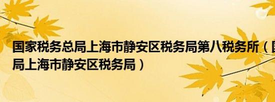 国家税务总局上海市静安区税务局第八税务所（国家税务总局上海市静安区税务局）