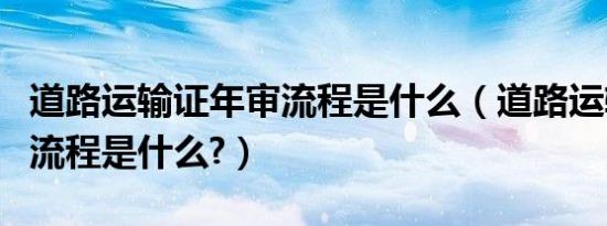 道路运输证年审流程是什么（道路运输证年审流程是什么?）