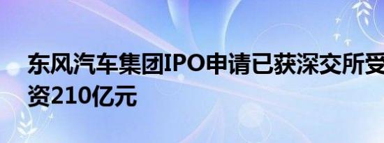 东风汽车集团IPO申请已获深交所受理 拟融资210亿元