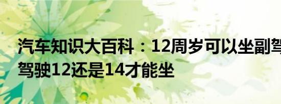 汽车知识大百科：12周岁可以坐副驾驶吗 副驾驶12还是14才能坐