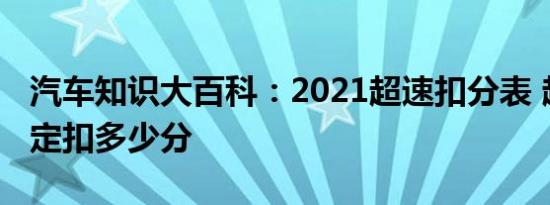 汽车知识大百科：2021超速扣分表 超速新规定扣多少分