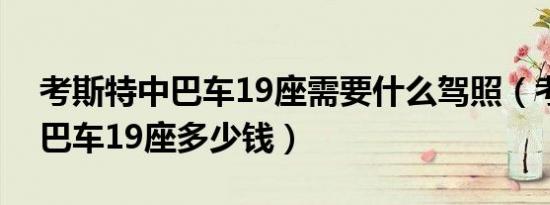 考斯特中巴车19座需要什么驾照（考斯特中巴车19座多少钱）