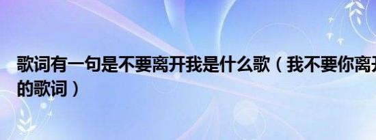 歌词有一句是不要离开我是什么歌（我不要你离开是哪首歌的歌词）