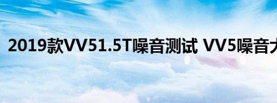 2019款VV51.5T噪音测试 VV5噪音大不大 