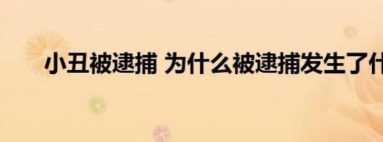 小丑被逮捕 为什么被逮捕发生了什么