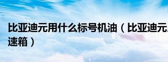 比亚迪元用什么标号机油（比亚迪元用什么变速箱）