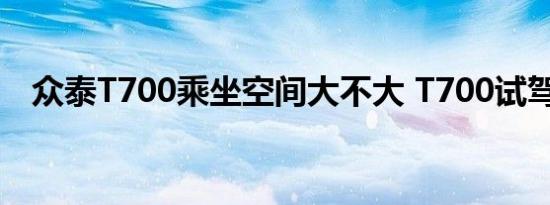 众泰T700乘坐空间大不大 T700试驾测评