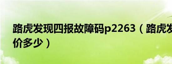 路虎发现四报故障码p2263（路虎发现四报价多少）