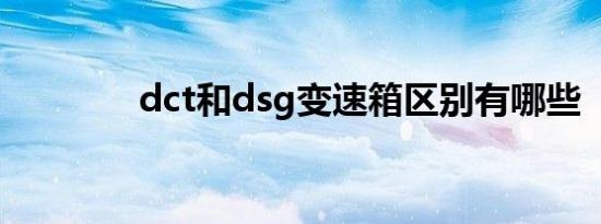 dct和dsg变速箱区别有哪些