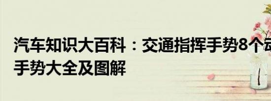 汽车知识大百科：交通指挥手势8个动作 交通手势大全及图解