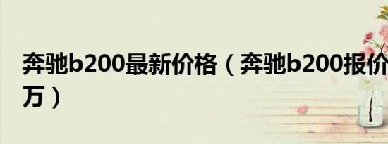 奔驰b200最新价格（奔驰b200报价为25.98万）