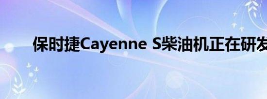 保时捷Cayenne S柴油机正在研发中