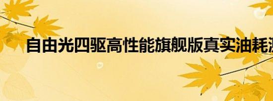 自由光四驱高性能旗舰版真实油耗测试