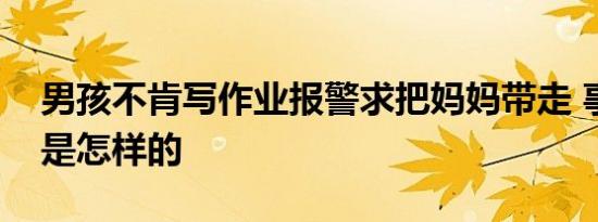 男孩不肯写作业报警求把妈妈带走 事件经过是怎样的