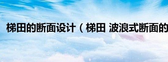 梯田的断面设计（梯田 波浪式断面的田地）