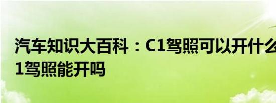 汽车知识大百科：C1驾照可以开什么车 9座C1驾照能开吗