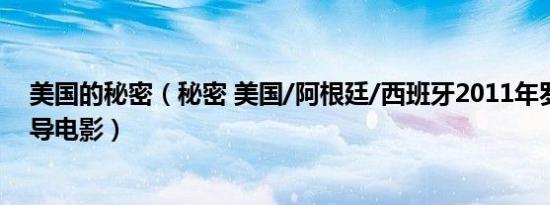 美国的秘密（秘密 美国/阿根廷/西班牙2011年罗兰约菲执导电影）