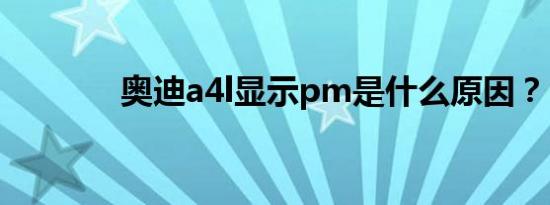 奥迪a4l显示pm是什么原因？