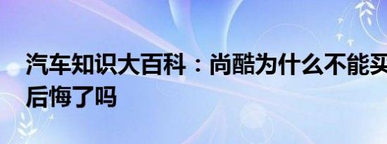 汽车知识大百科：尚酷为什么不能买 买尚酷后悔了吗 