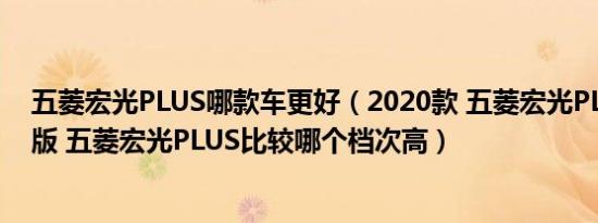 五菱宏光PLUS哪款车更好（2020款 五菱宏光PLUS与手动版 五菱宏光PLUS比较哪个档次高）