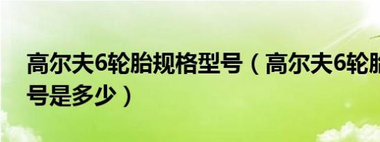 高尔夫6轮胎规格型号（高尔夫6轮胎规格型号是多少）