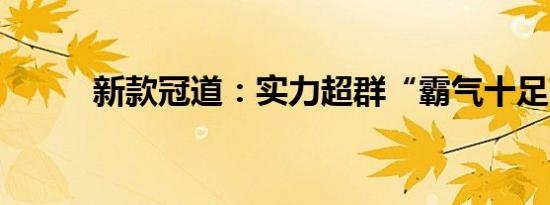 新款冠道：实力超群“霸气十足”